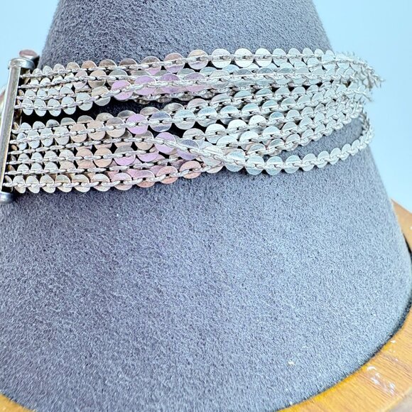 Milor Sterling Silver 925 Ten Strand Circle Link Chain Bracelet Size 7.5" Length - Picture 4 of 12